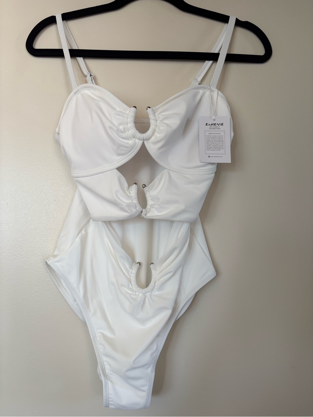 White Cutout One-Piece Swim Suit
